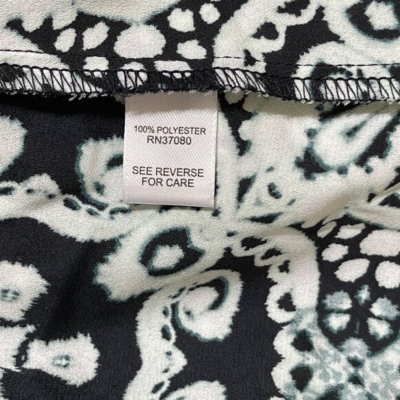 Est. 1946 Tunic Top Knit Stretch Size 18/20 Black White Teal V-Neck - Picture 7 of 8